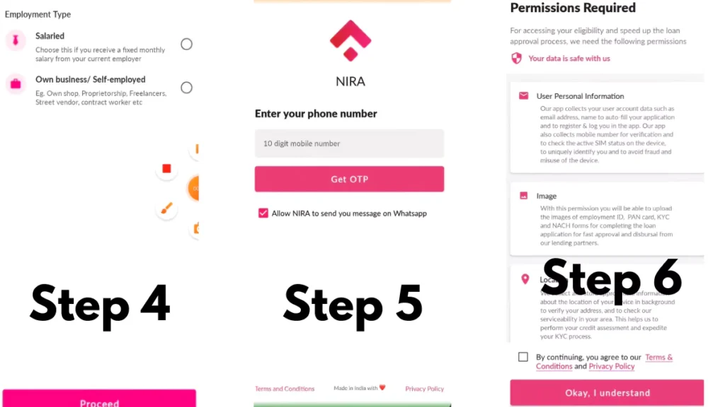 Nira loan app registration process 2
