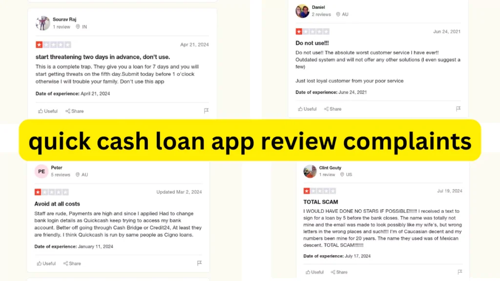 quick cash loan app review complaints